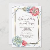 Invitation Aquarelle Succulents Parties scintillant or Retrai (Devant)