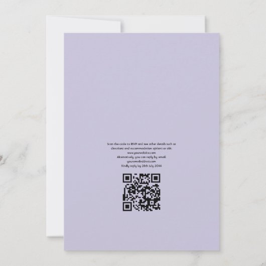 Invitation Aquarelle Succulents QR Code RSVP Mariage (Dos)