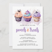 Invitation Aquarelle sucreries et friandises Fête d'Halloween (Devant)