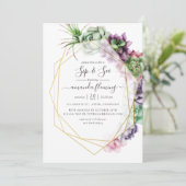 Invitation Aquarelle Suculte Géométrique Sip et voir (Debout devant)