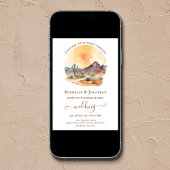 Invitation Aquarelle Sud-Ouest Désert Tout en un Mariage