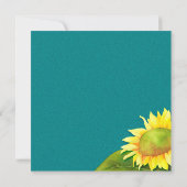 Invitation Aquarelle Sunflower Blue Jade Mariage (Dos)