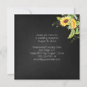 Invitation Aquarelle Sunflower Chalk Board Mariage postal (Dos)