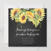 Invitation Aquarelle Sunflower Chalk Board Mariage postal (Devant)