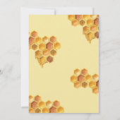 Invitation Aquarelle Sunflower Honeycomb First Bee day (Dos)