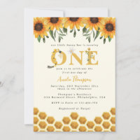 Aquarelle Sunflower Honeycomb First Bee day