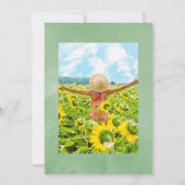 Invitation Aquarelle Sunflower Vin Célébration de la vie dans (Dos)