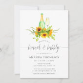Invitation Aquarelle Sunflowers Brunch et Bubbly (Devant)