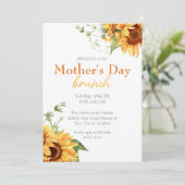 Invitation Aquarelle Sunflowers Fête des mères Brunch (Debout devant)
