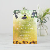 Invitation Aquarelle Sunflowers Vignoble Vin 30e anniversaire (Debout devant)