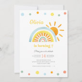 Invitation Aquarelle Sunny Boho Anniversaire de enfant arc-en (Devant)