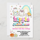 Invitation Aquarelle Super Fantôme Hippie Halloween Anniversa (Devant)