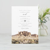 Invitation Aquarelle Superstition Montagnes Mariage du désert (Debout devant)