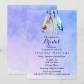 Invitation Aquarelle sur Fête des mariées bleu violet (Devant / Derrière)