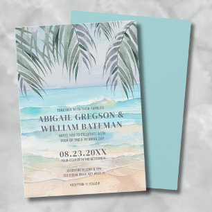 Invitation Aquarelle sur le mariage à la plage