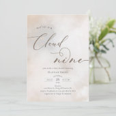 Invitation Aquarelle sur le nuage 9 Baby shower (Debout devant)