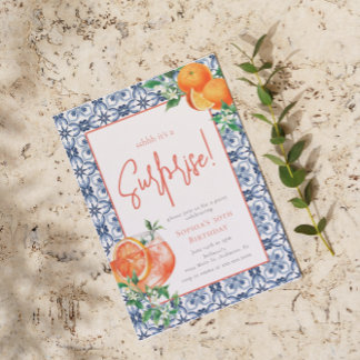 Invitation Aquarelle Surprise Chaque année Spritz Anniversair