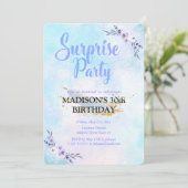 Invitation Aquarelle Surprise Party Pastel (Debout devant)