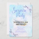 Invitation Aquarelle Surprise Party Pastel (Devant)