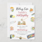 Invitation Aquarelle Sushi et Sashimi Tout âge Anniversaire (Devant)