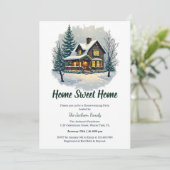 Invitation Aquarelle Sweet Accueil Fête de l'hiver (Debout devant)