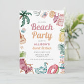 Invitation Aquarelle Sweet sixteen de plage d'été (Debout devant)