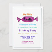 Invitation Aquarelle Sweetie Colorée Bonbons fête d'anniversa (Devant)