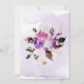 Invitation Aquarelle Sweetpeas Violet Violet Bridal Lunchoen (Dos)