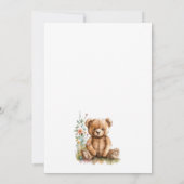 Invitation Aquarelle Teddy Bear Baby shower garçon (Dos)