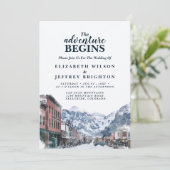 Invitation Aquarelle Telluride Colorado Mariage Mountain (Debout devant)