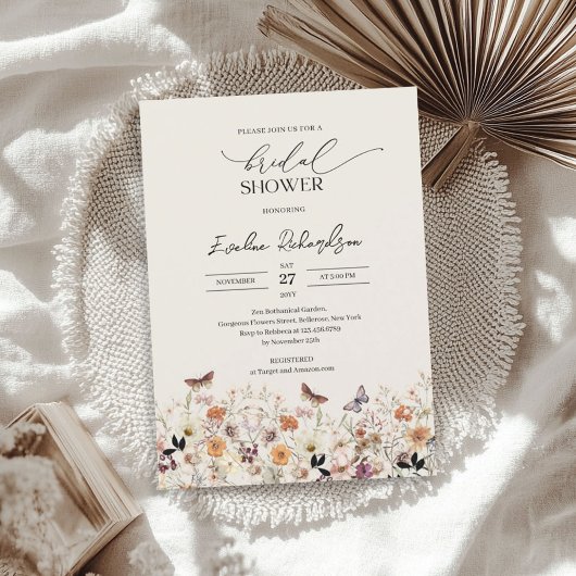 Invitation Aquarelle tendance automne fleur sauvage Fête des