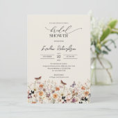 Invitation Aquarelle tendance automne fleur sauvage Fête des (Debout devant)