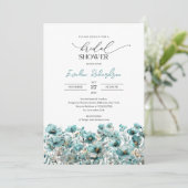 Invitation Aquarelle tendance bleu printemps fleur sauvage (Debout devant)