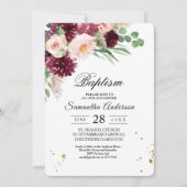 Invitation Aquarelle tendance Burgundy Blush Rose Floral (Devant)