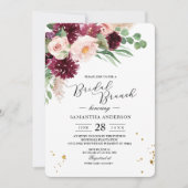 Invitation Aquarelle tendance Burgundy Blush Rose Floral  (Devant)