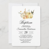 Invitation Aquarelle tendance d'automne Citrouille et fleurs (Devant)