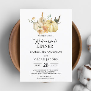 Invitation Aquarelle tendance d'automne Citrouille et fleurs