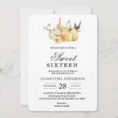 Invitation Aquarelle tendance d'automne Citrouille et fleurs (Devant)