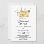 Invitation Aquarelle tendance d'automne Citrouille et fleurs (Devant)