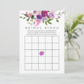 Invitation Aquarelle tendance Fête des mariées florale Bingo (Debout devant)