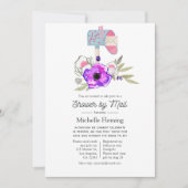 Invitation Aquarelle tendance Fête des mariées florale par co (Devant)
