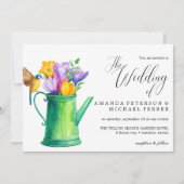 Invitation Aquarelle tendance Fleurs arrosage peut mariage (Devant)