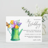 Invitation Aquarelle tendance Fleurs arrosage peut mariage (Debout devant)
