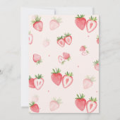 Invitation Aquarelle tendance fraise bébé premier anniversair (Dos)