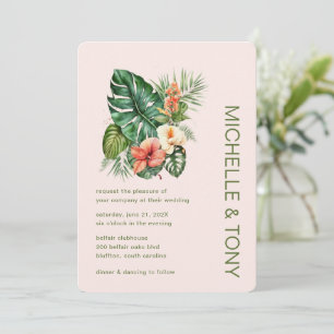 Invitation Aquarelle tendance Mariage botanique fleuri