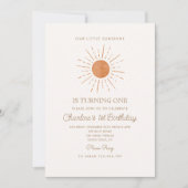 Invitation Aquarelle Terracota Sun Retro Simple 1er anniversa (Devant)