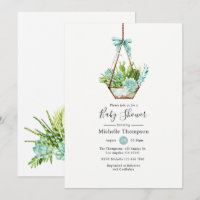 Aquarelle Terrarium en verre Baby shower de succul