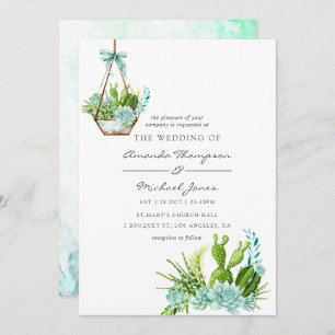 Invitation Aquarelle Terrarium en verre Mariage
