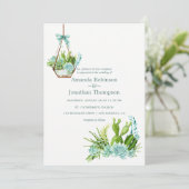 Invitation Aquarelle Terrarium en verre Mariage (Debout devant)