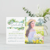 Invitation Aquarelle Terrarium en verre Succulent Graduation (Debout devant)